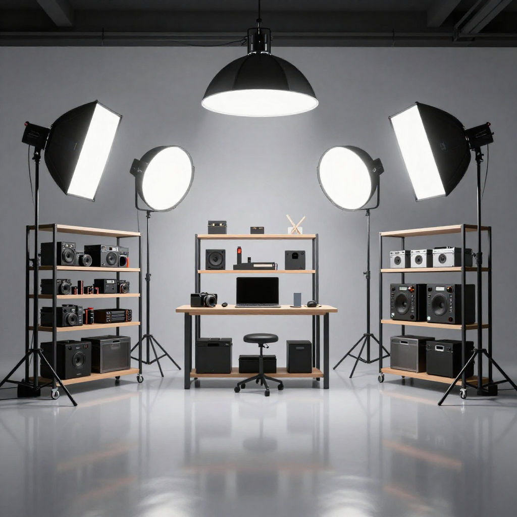 Moderne 3D studio med professionelt udstyr